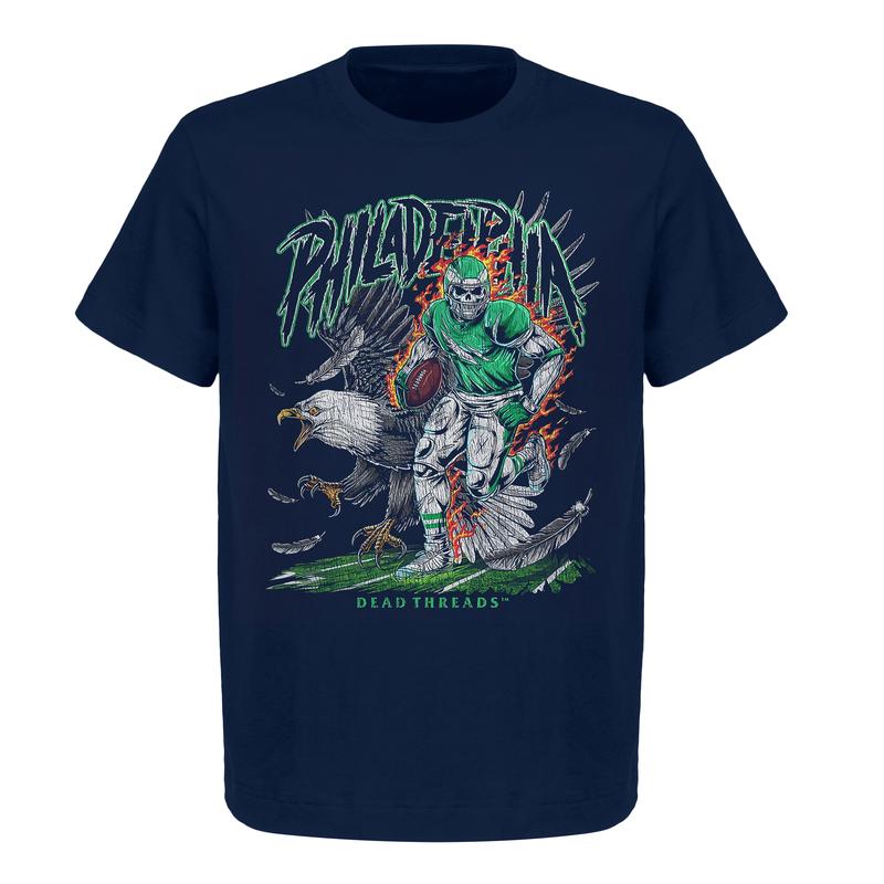 Philadelphia Football Vintage Crew Neck T-Shirt - Gildan 5000 Graphic Tee | Heavy Cotton for Men & Women | Ideal for College Football Fans
