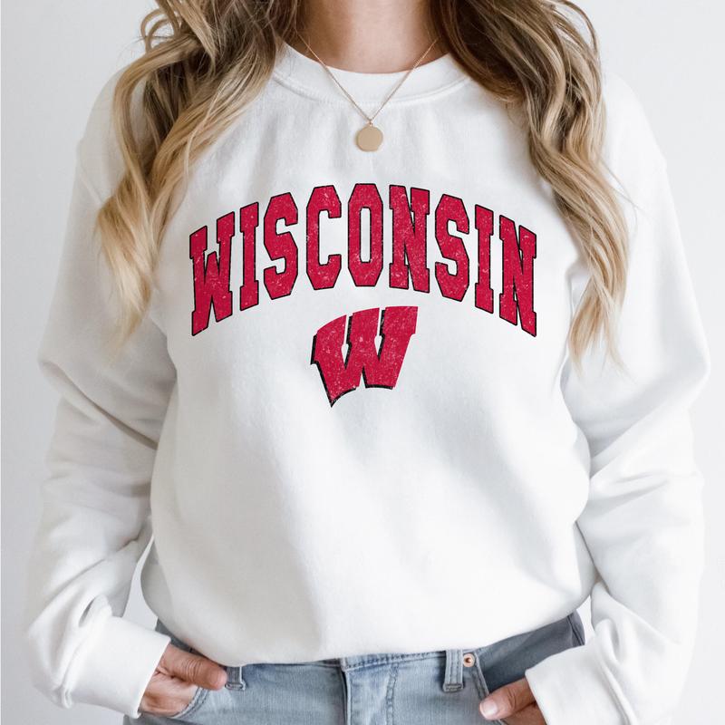 Wisconsin Badgers Vintage Football NCAA Trendy Sweatshirt, University of Wisconsin Unisex Football NCAA Shirt, Gift For Men, Gift For Girls, Crewneck,