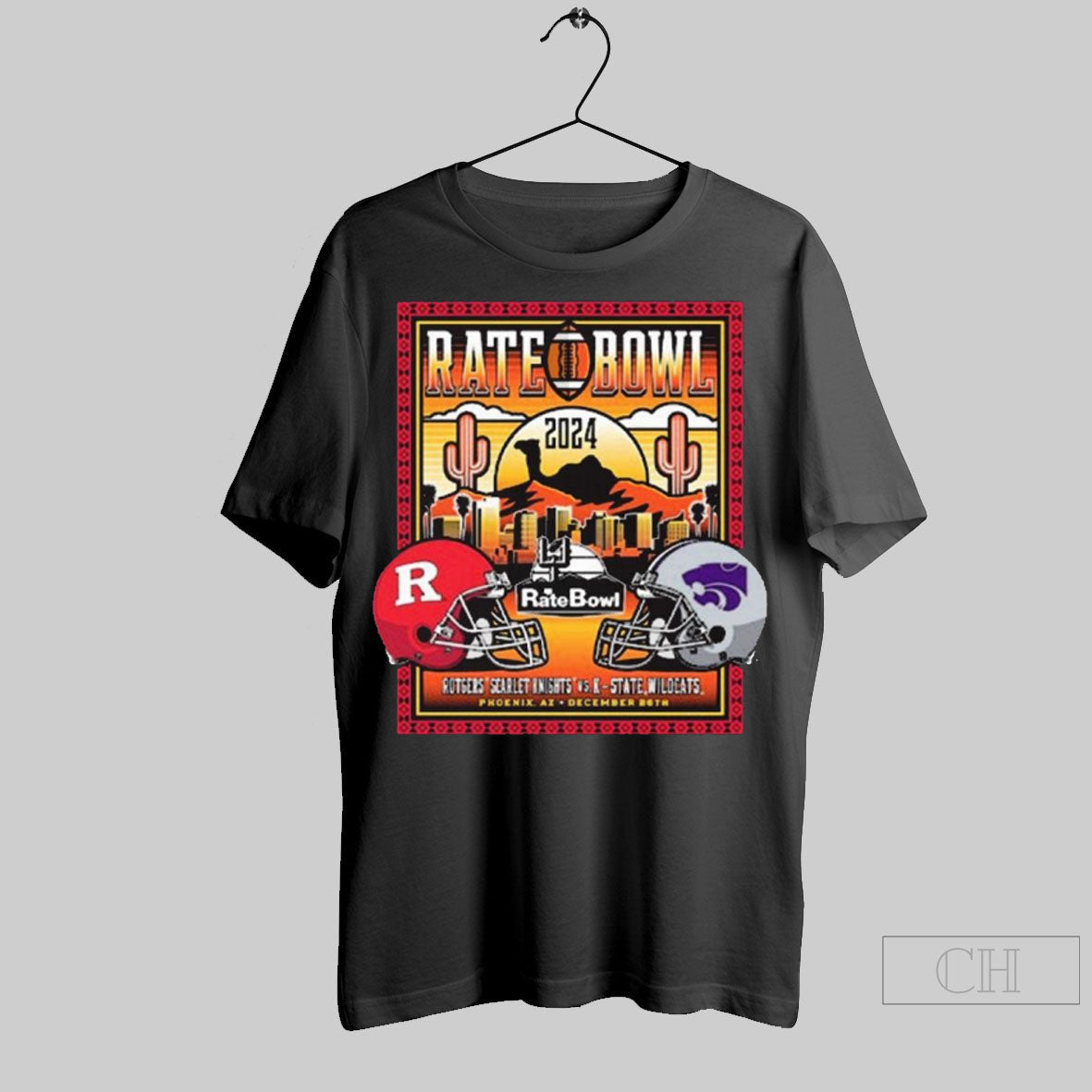 Rutgers Scarlet Knights Vs Kansas State Wildcats Phoenix Az Dec 20th 2024 Rate Bowl Matchup Camelbak Classic T Shirt