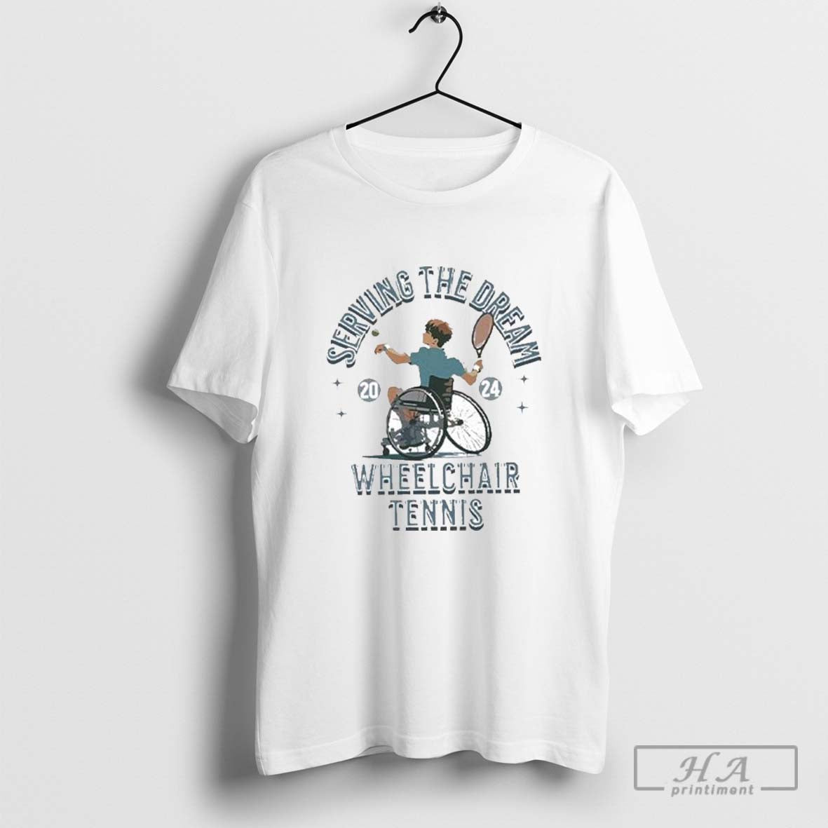 Serving The Dream Wheelchair Tennis Paralympics 2024 T-shirt