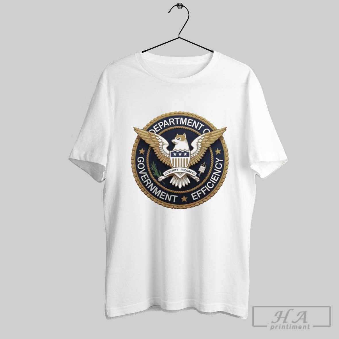 President Donald Trump Permits Elon Musk Doge Department Of Government Efficiency Integrity Progress T Shirt