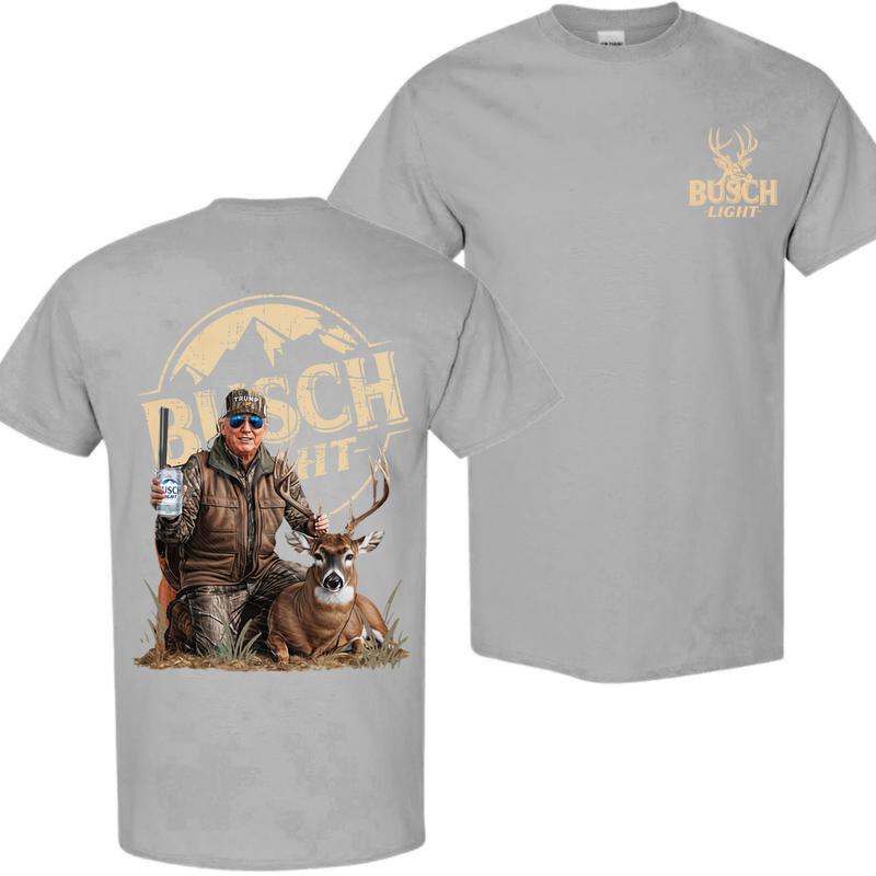 Busch Light Hunting Trump Dog 2 Siders T-shirt, Busch Light Shirt, Perfect For Beer Lovers, Casual Graphic Dog T-shirt, Unisex T-shirt for Men and For