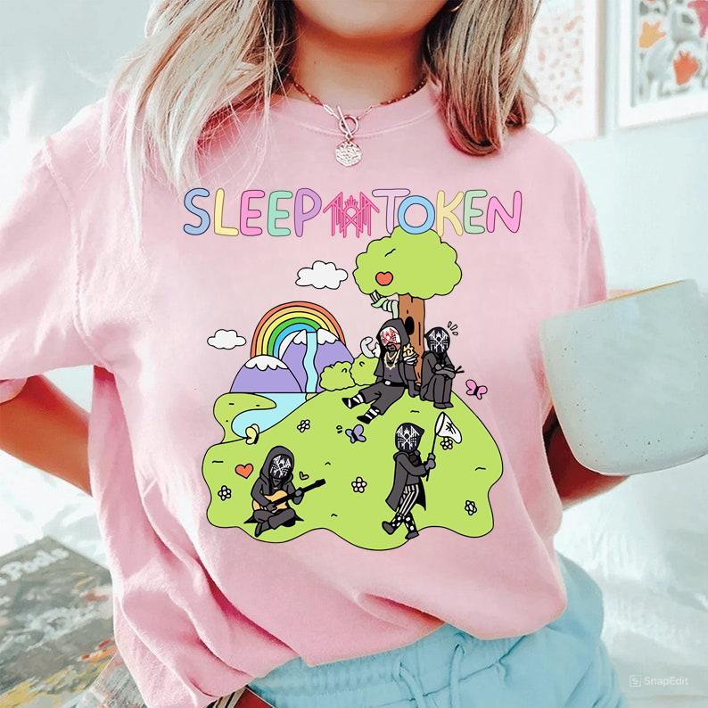 Sleep Token C0wboy Rider Shirt Cute Rainbow T-Shirt Casual Cotton