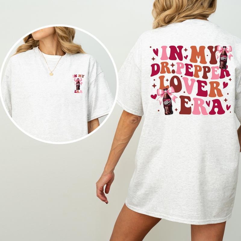 Cute In My Dr Pepper Lover Era T-Shirt, Dr. Pepper Tees for Girls, DrPepper Shirt, Christmas Drink Tshirt, Christmas Season Tops, Casual Womenswear