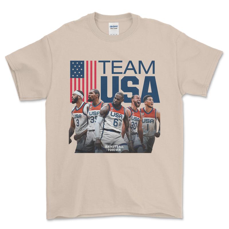 2024 Paris USA Team Basketball T-Shirt, graphic sports tees for men