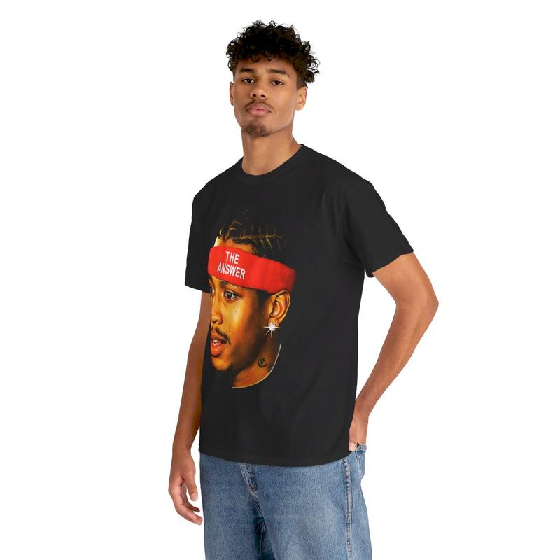 Allen Iverson Retro Vintage 90s Styled Graphic T-Shirt Ball Fan Basketball Legend Tee Casual Classic Cotton Menswear Top Tshirt Streetwear Comfy Day O