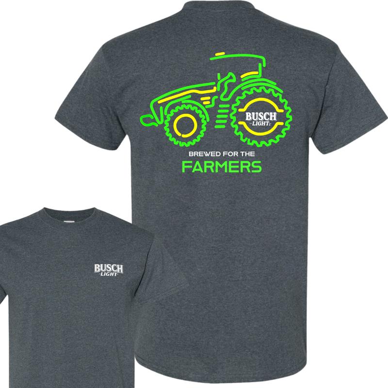 Busch Light Farmers Tractor 2-sided T-shirt, Busch Light T shirt Full Color For Men And Women