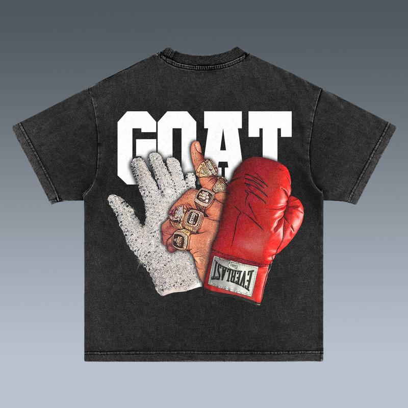 MIKE GOAT Graphic Shirt, Soft Cotton Unisex Basketball Crewneck T-Shirt Sport Fan Clothing Menswear Top Day