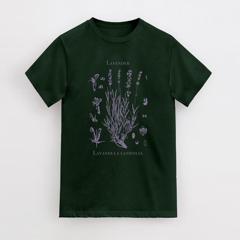 Vintage Lavender 90s Graphic T-Shirt, Retro Lavender Unisex Adult Shirt, Wildflowers Nature Shirt, Botanical Shirt, Relaxed Cotton Shirt