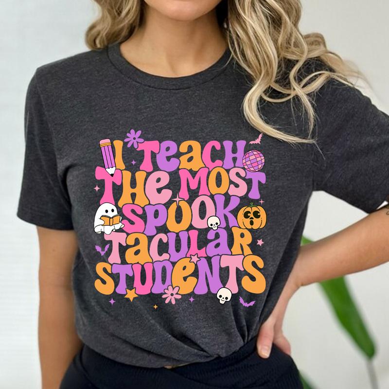 Halloween Teacher Shirt, I Teach The Most Spooktacular Students, Groovy Teacher Shirt, Retro Halloween Teacher, Kindergarten Teacher