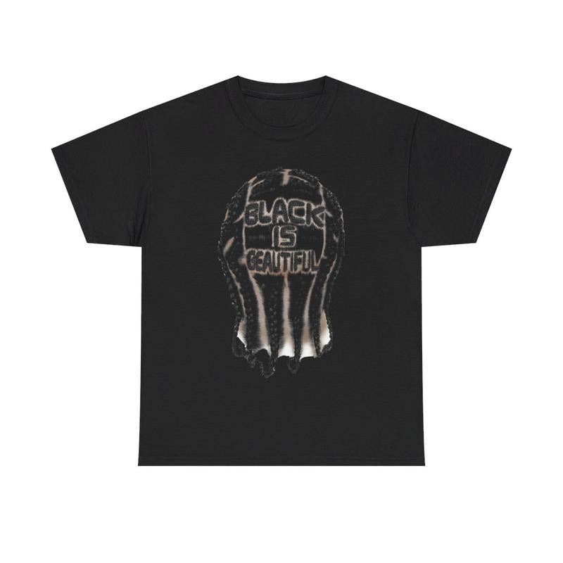 Black is Beautiful Vintage Hippie 90s Styled Graphic T-Shirt Casual Classic Cotton Menswear Retro Top Tee Tshirt Shortsleeve Crewneck Streetwear Comfy
