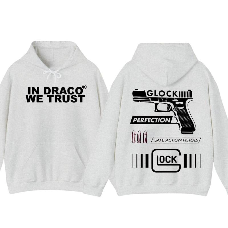 IN DRACO WE TRUST Hoodie - Full Color & Black & White Design - Men's & Women's Classic Fit - Glock Hoodie