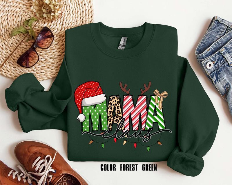 Mama Claus Sweatshirt, Merry Christmas Sweatshirt, Christmas Shirt, Christmas Sweatshirt, Christmas Gift For Mama, Christmas Mama Sweatshirt, Gift for her, Gift for him, Gift for Xmas