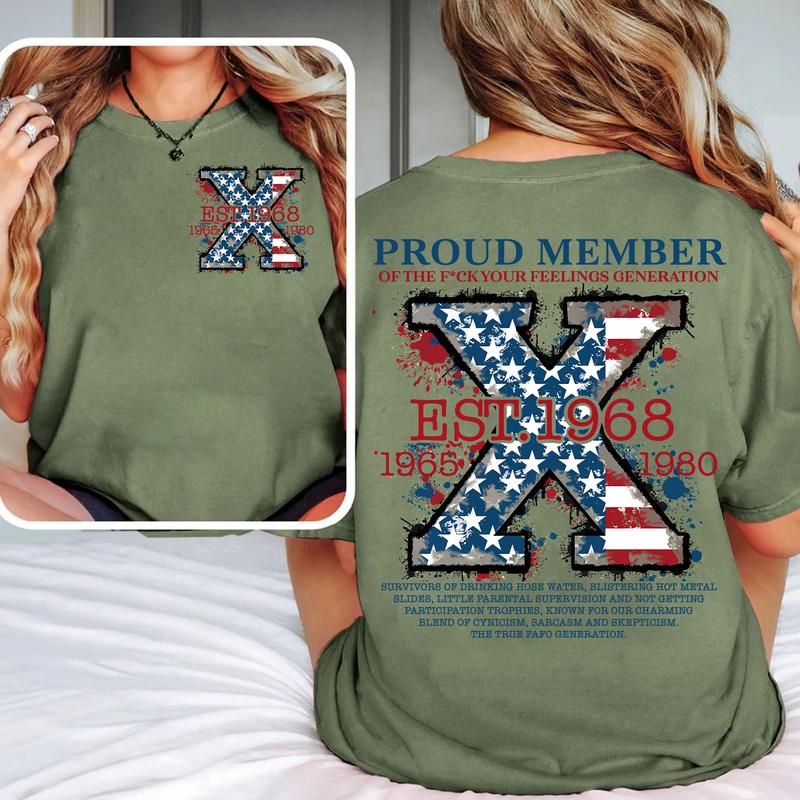 Custom Est.Year Proud Member Hose Water FAFO Gen X 2 Side T-shirt, FAFO Gen X Shirt, Proud Member Generation FAFO 1965-1980 Shirt