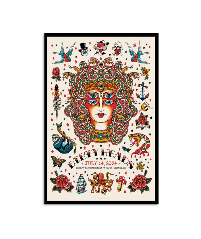 Dirty Heads Jul 14 2024 Bank Of New Hampshire Pavilion in Gilford NH Poster
