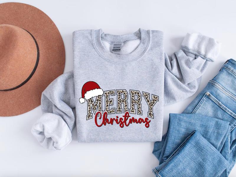 Merry Christmas Cute Winter Shirt/Sweatshirt/Hoodie, Retro Crewneck, Gift For Xmas, Cotton, Womenswear Tops