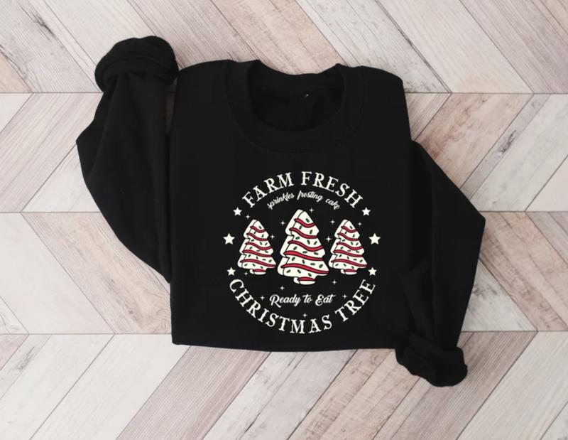 Farm Fresh Christmas Tree SweatshirtShirtHoodie, Retro Crewneck, Gift For Girlfriend, Cotton, Print Tee