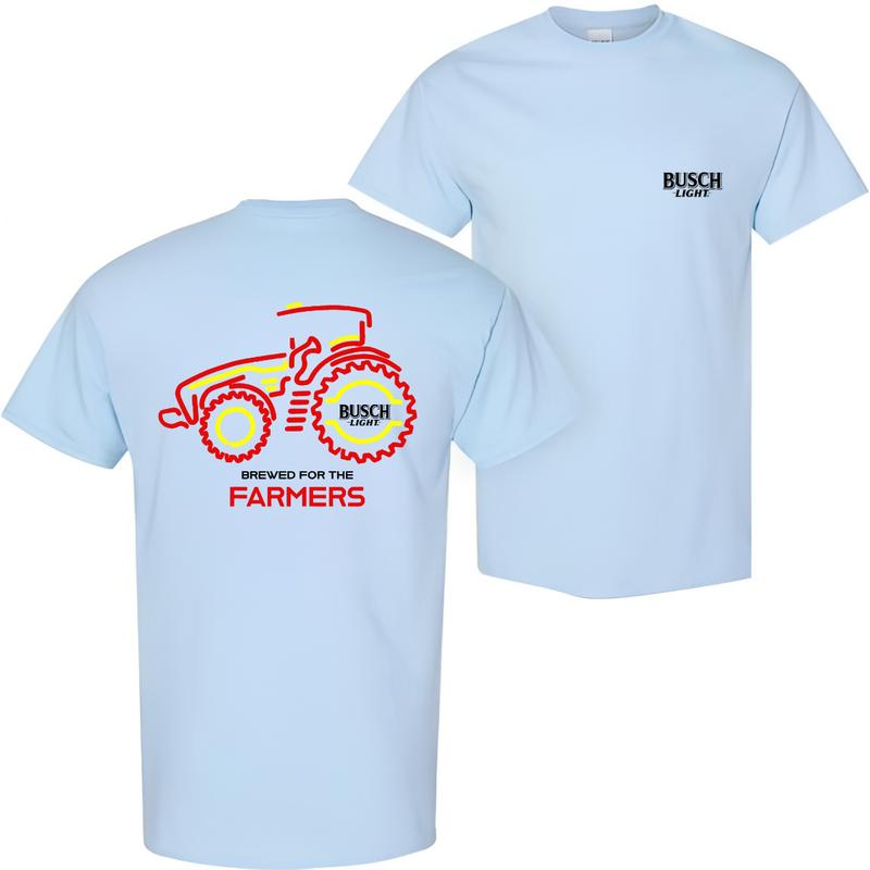 Busch Light Farmers Red Tractor 2 Sided T-shirt, Busch Light T shirt Full Color For Men And Women