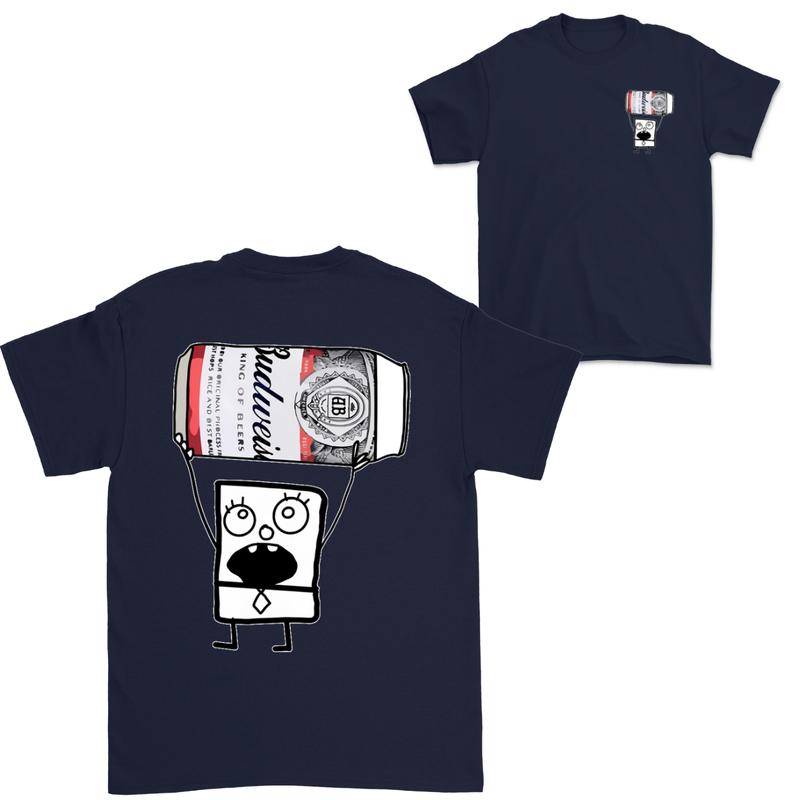 Doodlebob Budweiser 2 Sided T-Shirt, Funny Drinking T-Shirt, Summer T-Shirt, Full Color T-Shirt, Unisex T-Shirt, For Men, For Women, Gift For All Mens