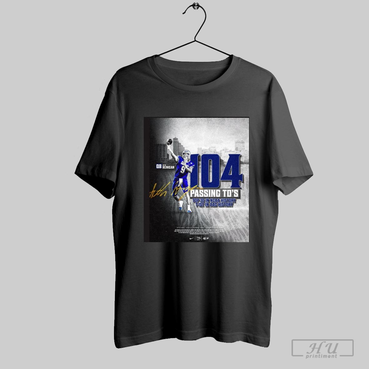 Seth Henigan Memphis Tigers 104 Passing Tds Top 30 In Ncaa History T Ist In Acc History Signature Poster T Shirt