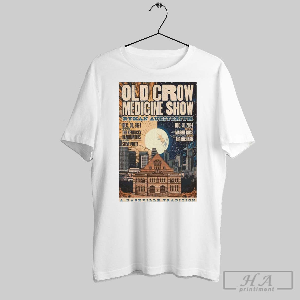 Poster Old Crow Medicine Show December 30 31 2024 Ryman Auditorium T Shirt