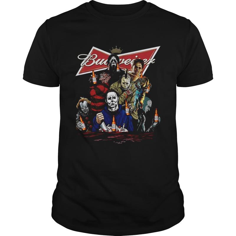 Horror Character Movie Drink Budweiser Shirt, Halloween 2024 T-shirt, Horror Movie Tee