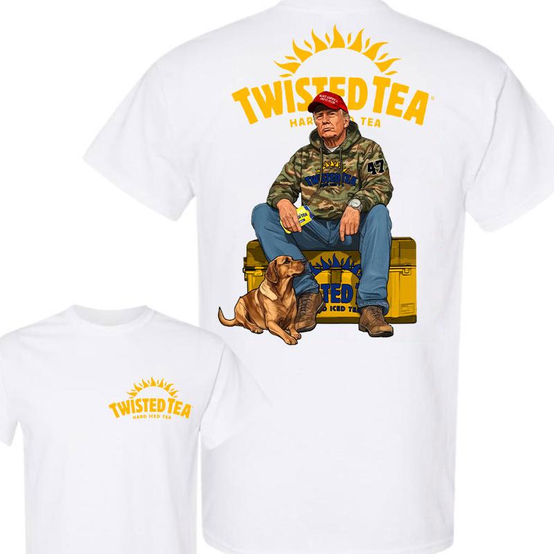 Twisted Teaa Trump Hunting Camo Unisex shirt, Trump won 47th president Election 2024 shirt, Twisted Teaa Fuel Hand Drill Dog Hunt Tee, Trump With Local Boy Cotton shirt Full Color Full Size