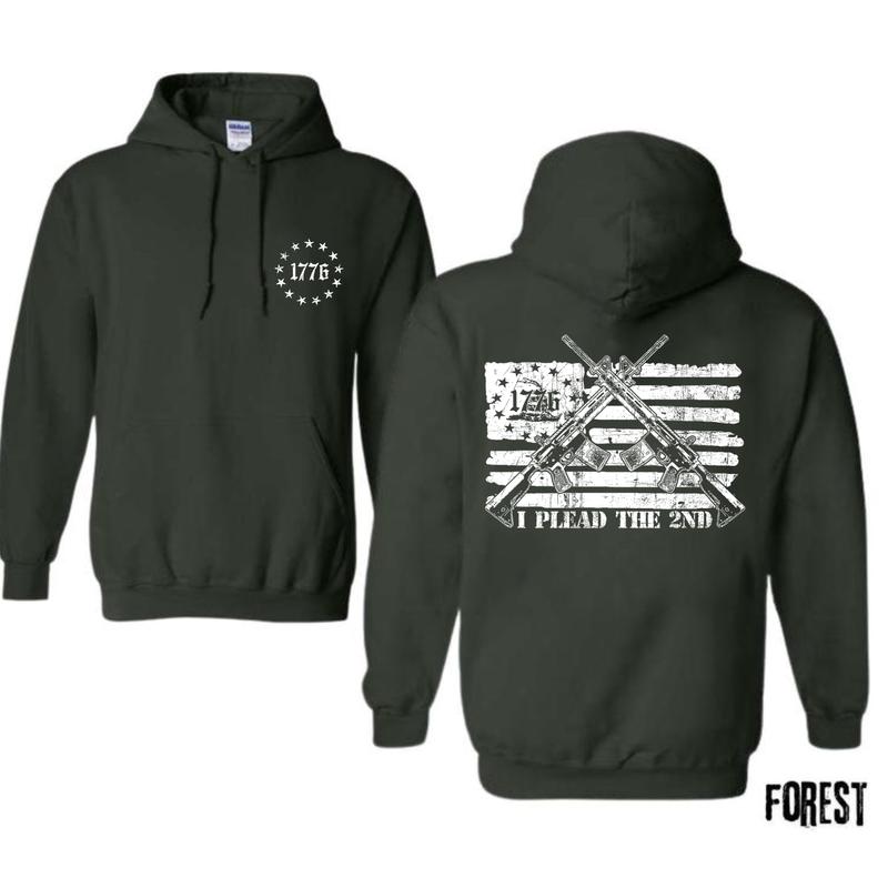 Vintage 1776 I Plead The 2ND Flag USA Hoodie for Men and Women Menswear Classic