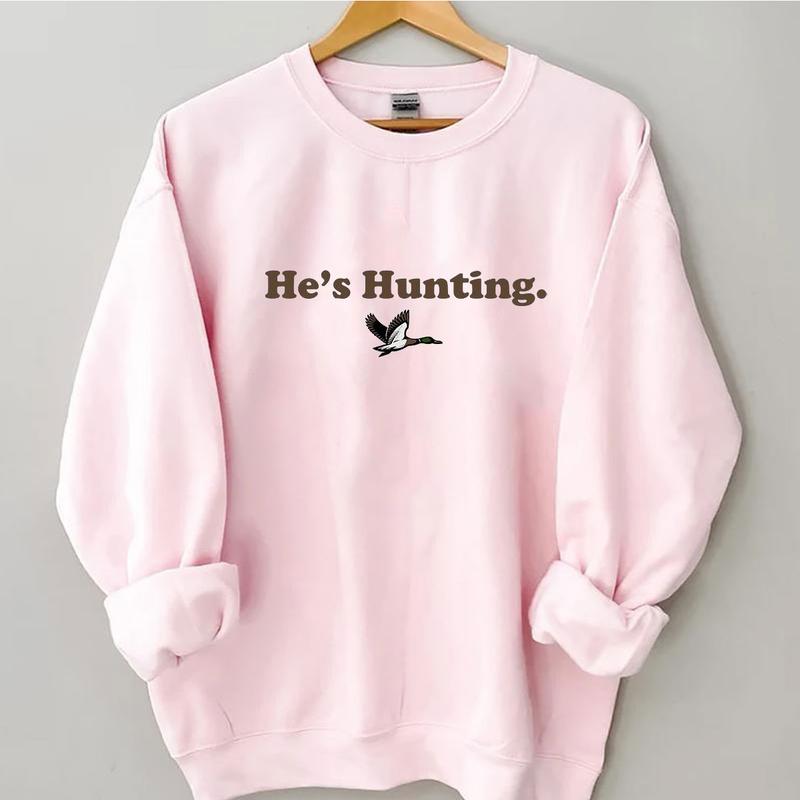 He is Hunting Mallard Duck Sweatshirt, Minimalist Graphic Sweatshirt Unisex, Retro Hunting Season Sweatshirt duck sweatshirt