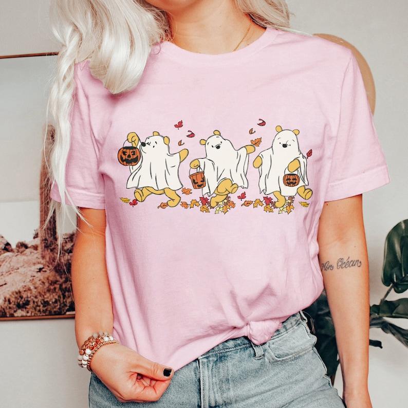Retro Pooh Ghost Halloween Shirt, Winnie The Pooh Halloween Shirt, Spooky Season Shirt, Pooh Shirt, Cute Fall Shirt, Halloween Women's Shirt, Unisex T