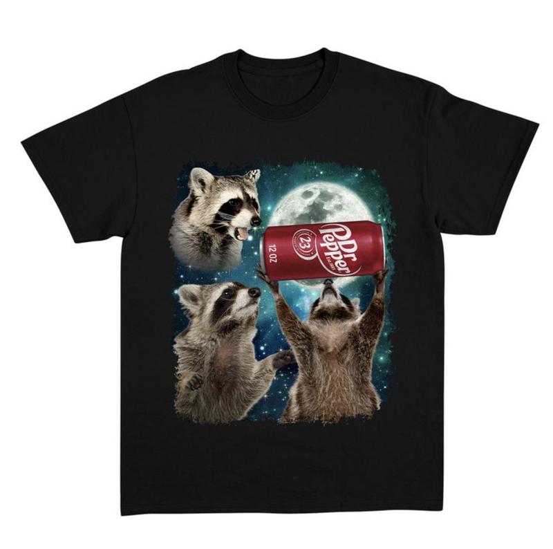 Three Raccoons Dr Pepper Vintage Graphic T-shirtsSweatshirtHoodie, Retro Crewneck, Gift For Girlfriend, Cotton, Print Tee