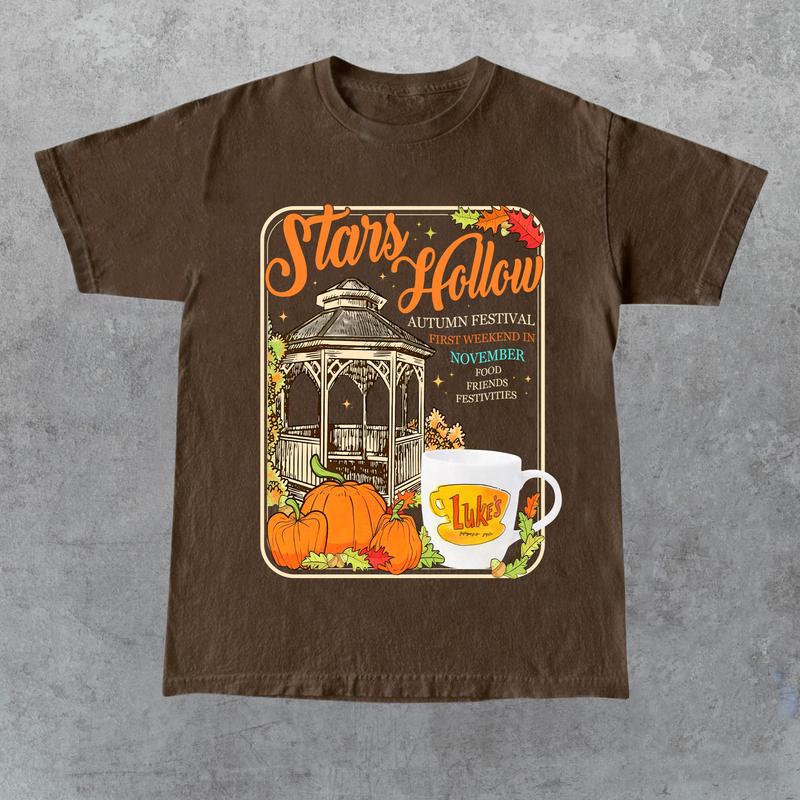 Stars Hollow Connecticut 1779 Shirt, Gilmore Girls Shirt, Autumn T-shirt, LukeÃ¢â‚¬â„¢s Diner Tee, Full Color, For Men, For Women