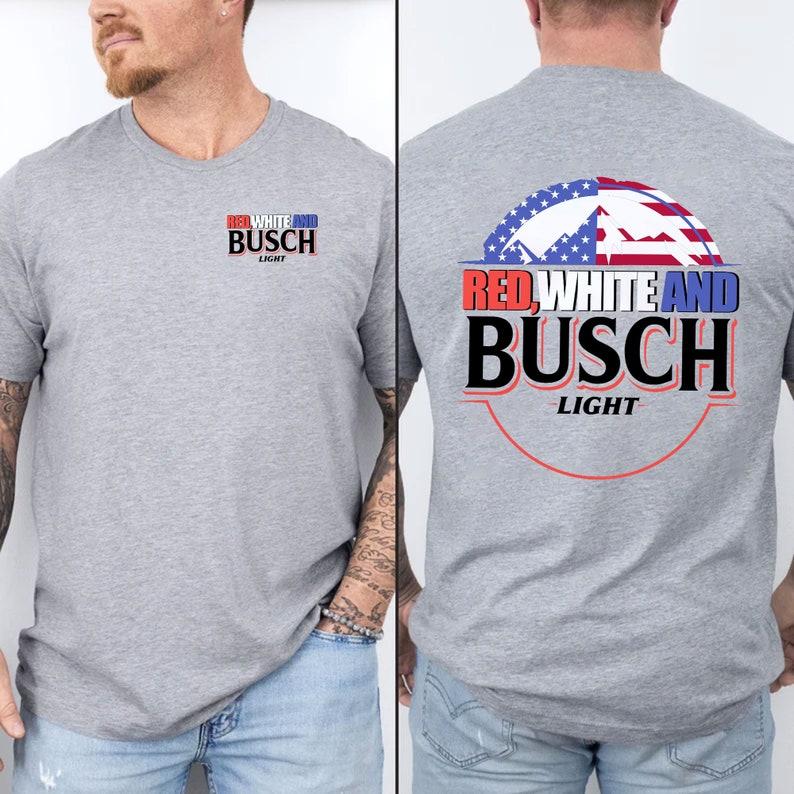 Busch Light T-Shirt, Busch Light, Beer Tee, Joe Dirt Merica July 4th Shirt, Independence Day, Casual Graphic Round Neck T-shirt for Summer, Fashion To