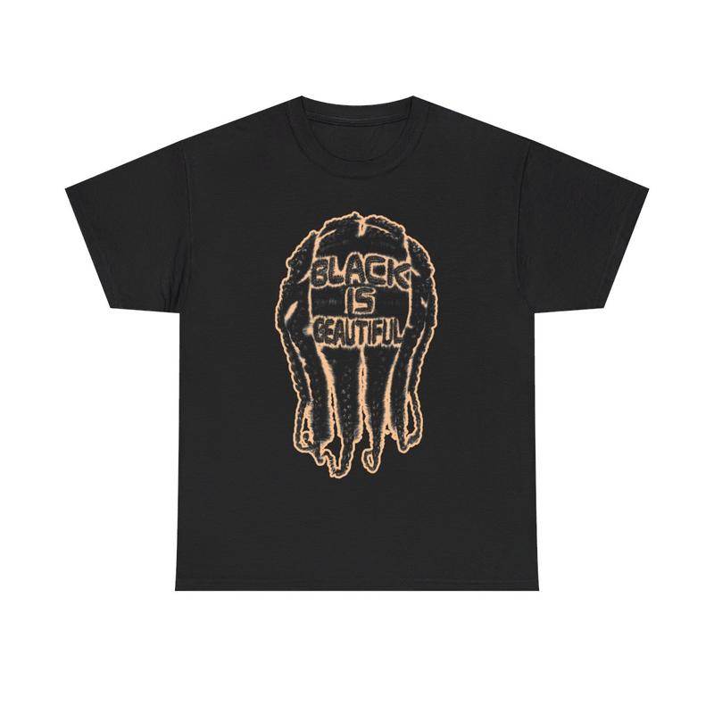 Black is Beautiful Vintage Hippie 90s Styled Graphic T-Shirt Retro Y2k Vibes Hip Hop Inspired Casual Cotton