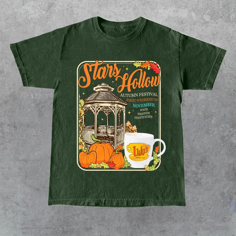 Stars Hollow Connecticut 1779 Shirt, Gilmore Girls Shirt, Autumn T-shirt, LukeÃ¢â‚¬â„¢s Diner Tee, Full Color, For Men, For Women
