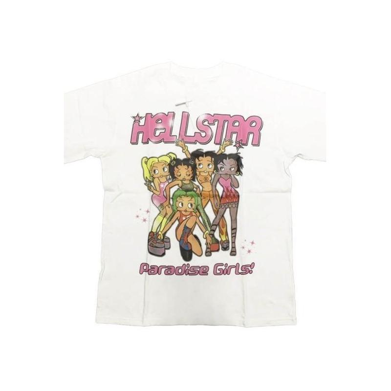 Y2K Aesthetic Hellstar Paradise Girls T-Shirt Unisex Menswear Top Underwear Tshirt Streetwear Man Tropical Crewneck Shortsleeve Round Neck Casual