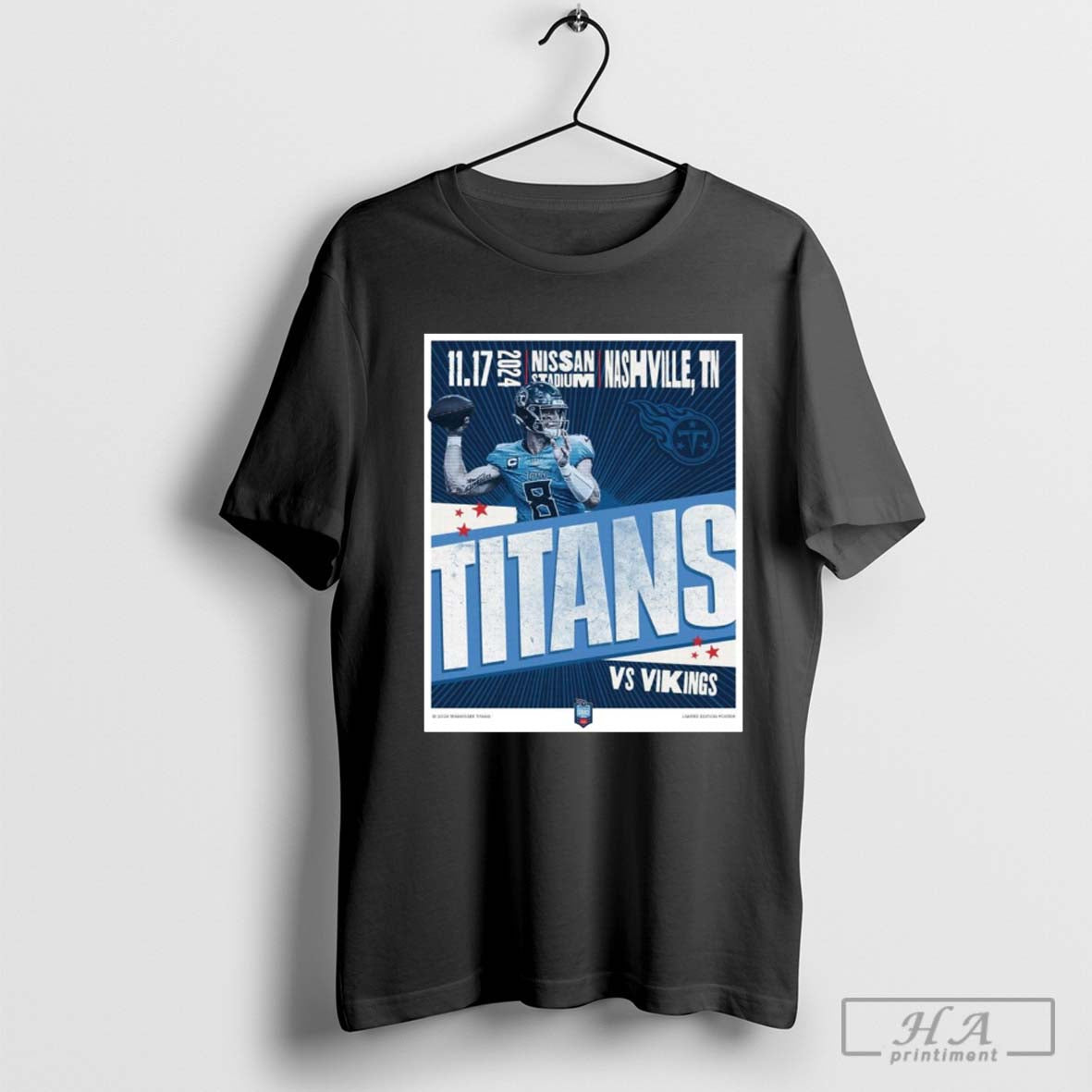 Tennessee Titans Vs Minnesota Vikings 11.17.24 Nissan Stadium Nashville TN Poster t-shirt