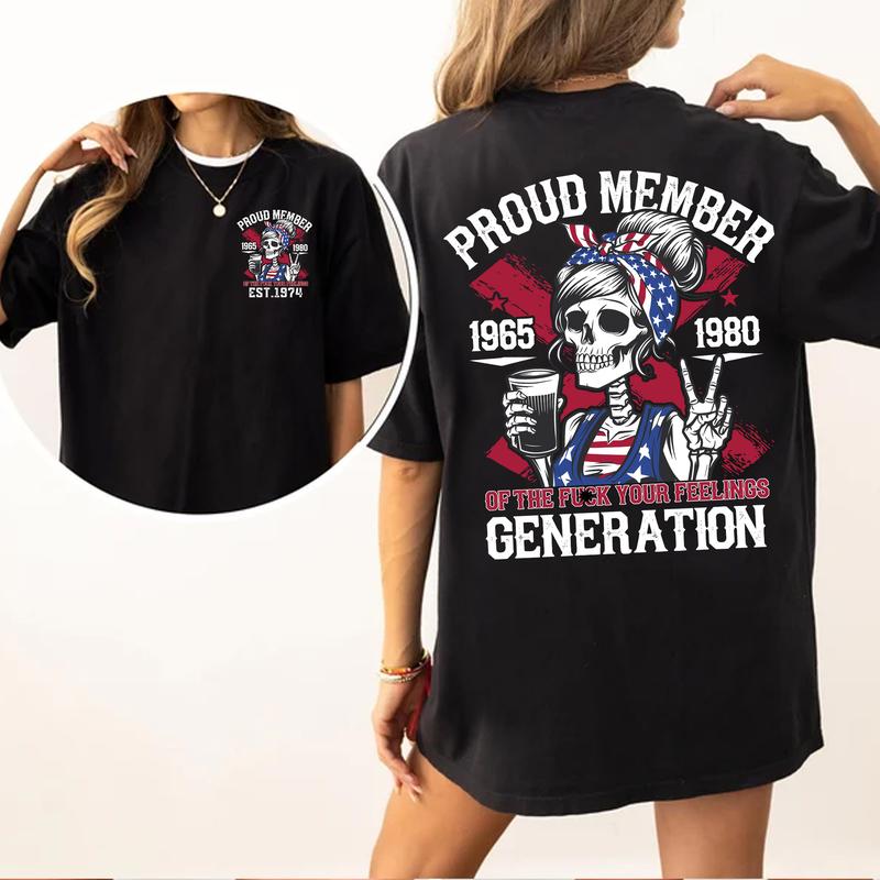Gen X New TShirt Proud Members: Raised On Hose Water Neglect, Vintage Funny Humor T-Shirt