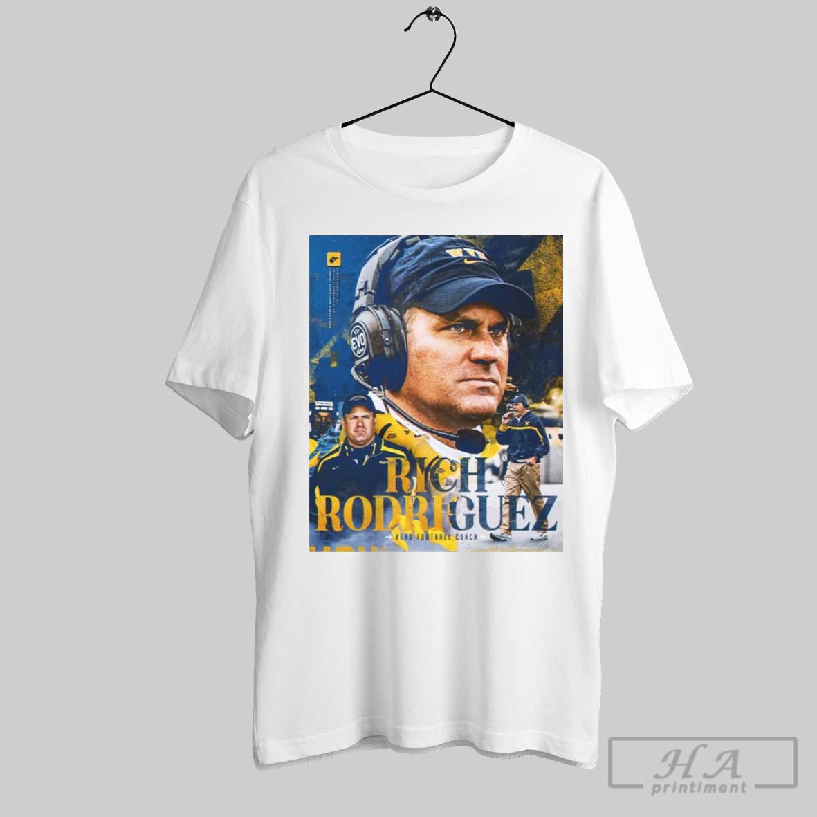 Rich Rodriguez Head Football Coach West Virginia Mountaineers Spot The Ball Poster T Shirt