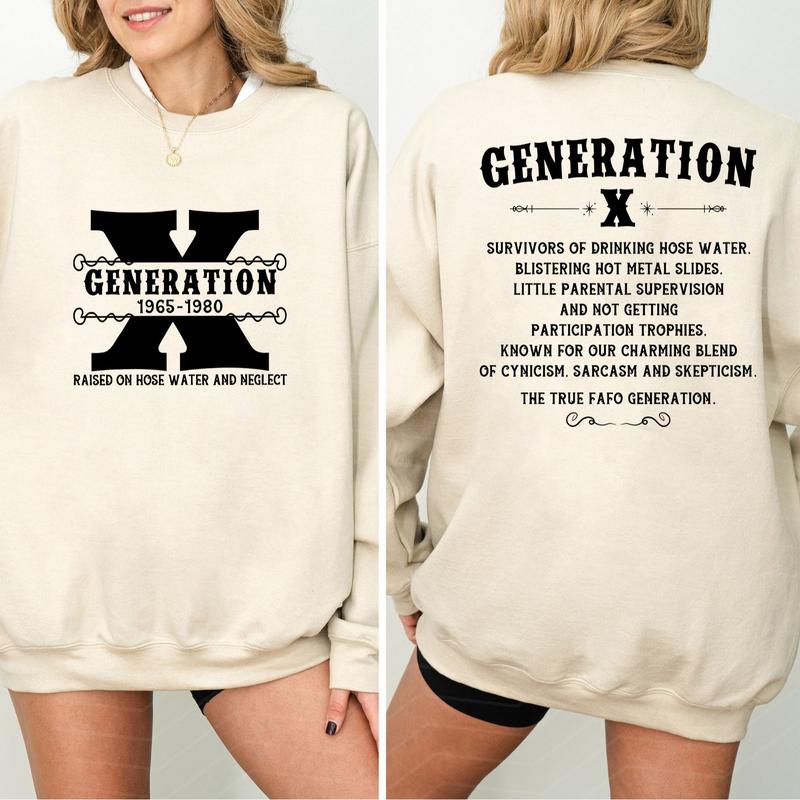 Gen X Raised On Hose Water Shirt: FAFO Two Side, Classic GenX Humor T-Shirt For Proud Generation X Members