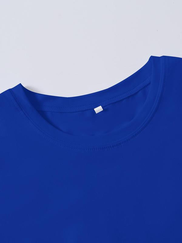 Men's Regular Fit Dinosaur & Letter Print Round Neck Tee, Summer Clothes, Casual Soft Comfy Graphic Short Sleeve T-shirt for Summer, Slogan Tees, Men'