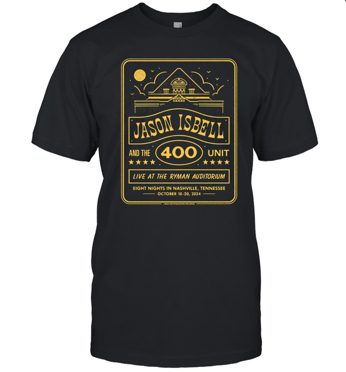 Jason Isbell At Ryman Auditorium On Oct 10-20 2024 Black T Shirt