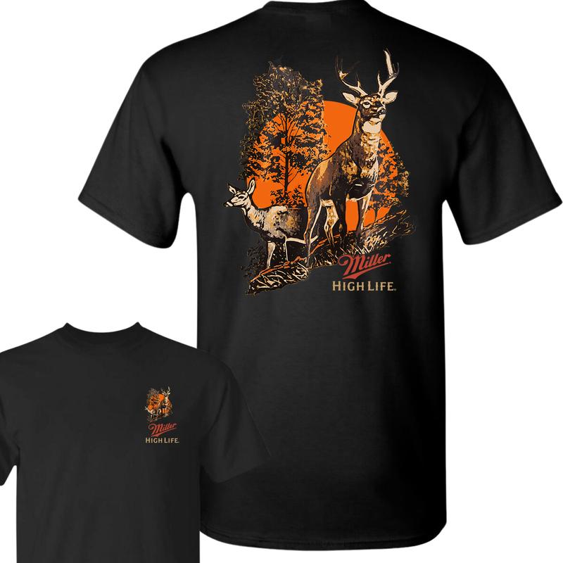 Miller High Life Deer T-shirt, Hungting T-Shirt, Full Color T-Shirt, For Men, For Women