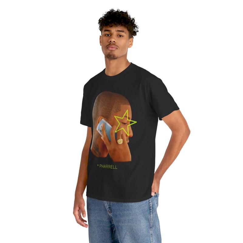 Pharrell Inspired Ã¢â‚¬Å“MegaStarÃ¢â‚¬Â Graphic Tee Casual Classic Cotton Menswear Retro Shirt T-Shirt Vintage Comfy