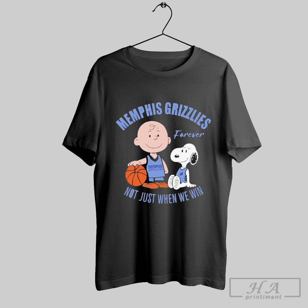 Snoopy And Charlie Brown Memphis Grizzlies Basketball Forever Not Just When We Win T Shirts