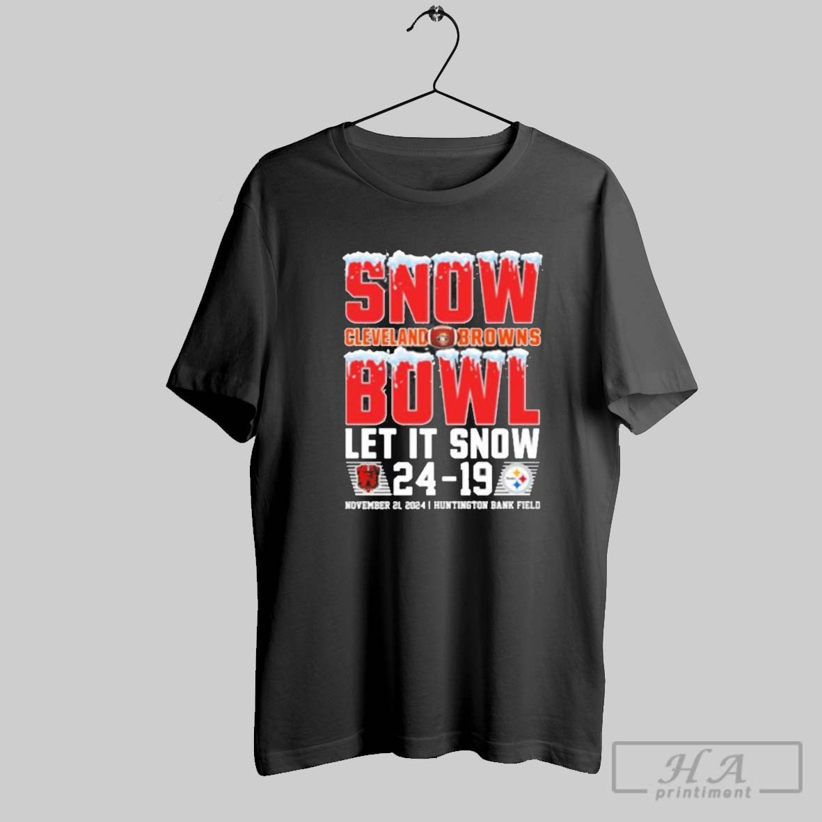 Snow Bowl Cleveland Browns Let It Snow 24 19 Steelers Shirt