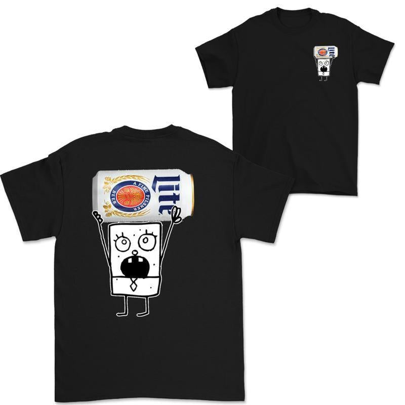 Doodlebob Miller Lite Double-Sided T-shirt, Funny Drinking Sweatshirt, Unisex Summer Hoodie, Perfect for Men and Women