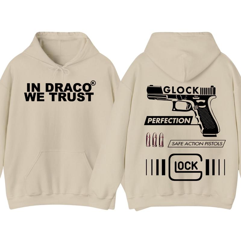 IN DRACO WE TRUST Hoodie - Full Color & Black & White Design - Men's & Women's Classic Fit - Glock Hoodie