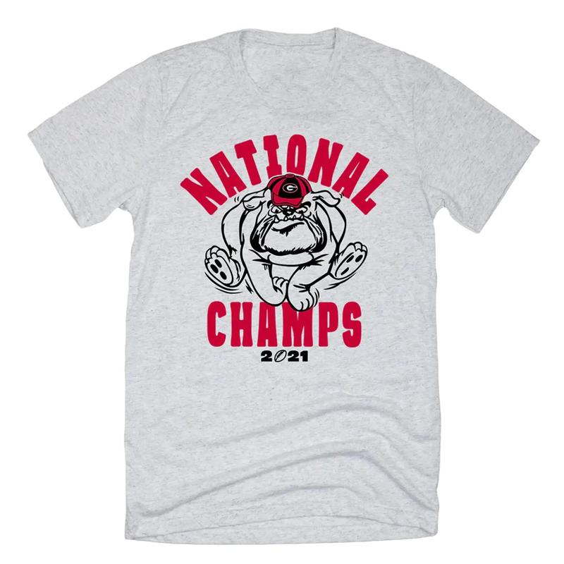 UGA 2021 National Champs T-Shirt Classic Cotton Menswear Top Embroidered Hoodie
