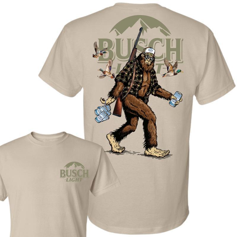 Big Foot Hunting Busch Light 2-sided Shirt, Hunting Shirt, Shirt Full Color Full Size for men and women